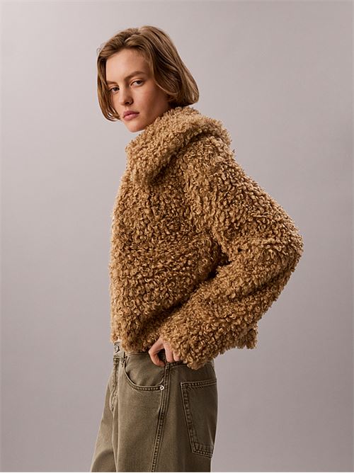faux teddy collar jkt CALVIN KLEIN JEANS | LV047H544GHNS